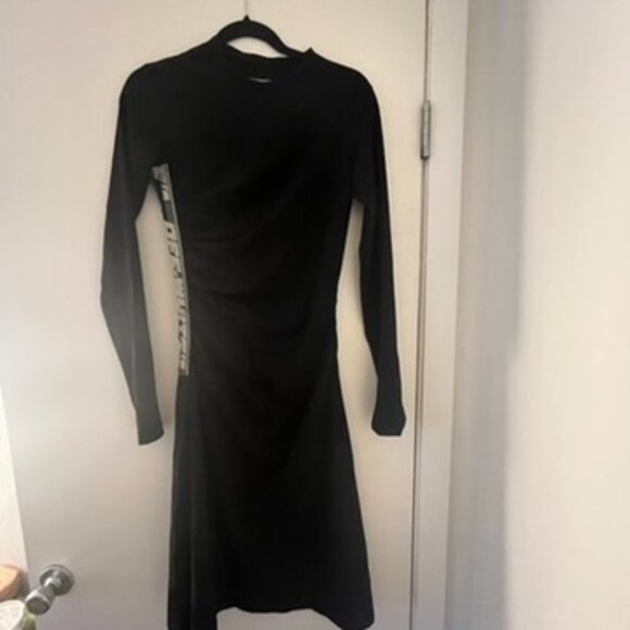 OFF-WHITE Athletic Logo-Band Midi Dress, BLACK SIZE LARGE - Picture 13 of 16